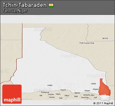 Classic Style Panoramic Map of Tchin-Tabaraden