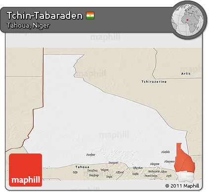 Classic Style Panoramic Map of Tchin-Tabaraden