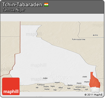Classic Style Panoramic Map of Tchin-Tabaraden