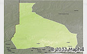 Physical Panoramic Map of Tchin-Tabaraden, darken, semi-desaturated