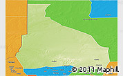 Physical Panoramic Map of Tchin-Tabaraden, political outside