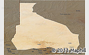 Satellite Panoramic Map of Tchin-Tabaraden, darken