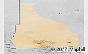 Satellite Panoramic Map of Tchin-Tabaraden, desaturated