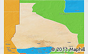 Satellite Panoramic Map of Tchin-Tabaraden, political outside
