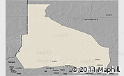 Shaded Relief Panoramic Map of Tchin-Tabaraden, darken, desaturated