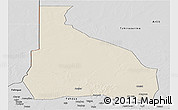 Shaded Relief Panoramic Map of Tchin-Tabaraden, desaturated