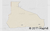 Shaded Relief Panoramic Map of Tchin-Tabaraden, lighten, desaturated