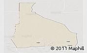 Shaded Relief Panoramic Map of Tchin-Tabaraden, lighten, semi-desaturated