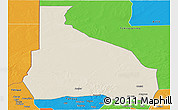 Shaded Relief Panoramic Map of Tchin-Tabaraden, political outside