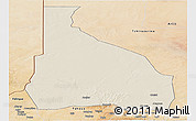 Shaded Relief Panoramic Map of Tchin-Tabaraden, satellite outside