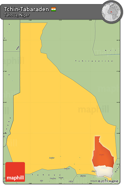 Savanna Style Simple Map of Tchin-Tabaraden