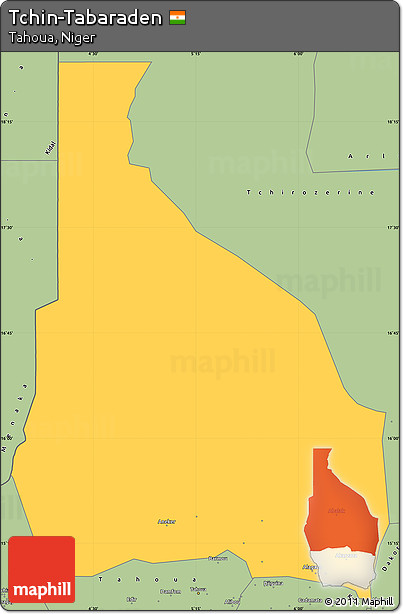 Savanna Style Simple Map of Tchin-Tabaraden