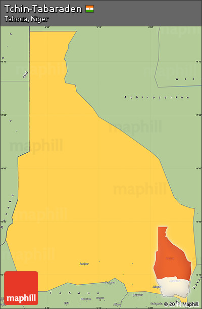 Savanna Style Simple Map of Tchin-Tabaraden