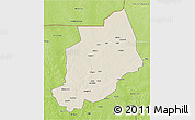 Shaded Relief 3D Map of Felingue, physical outside