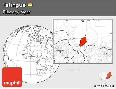 Blank Location Map of Felingue