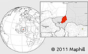 Blank Location Map of Felingue, highlighted country