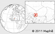 Blank Location Map of Felingue, highlighted parent region, within the entire country
