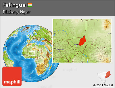 Physical Location Map of Felingue
