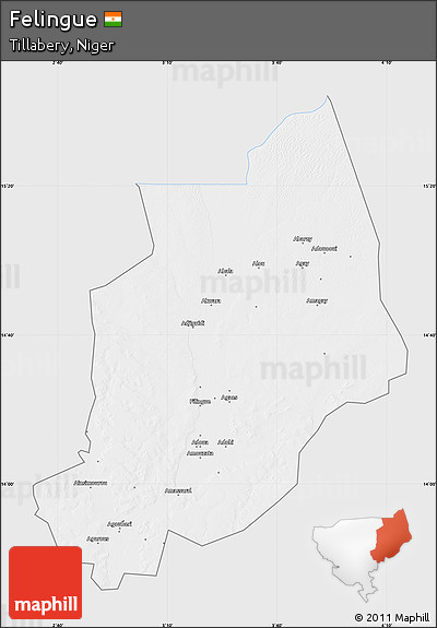 Silver Style Map of Felingue, single color outside