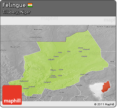 Physical Panoramic Map of Felingue, desaturated