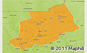 Political Panoramic Map of Felingue, physical outside