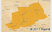 Political Panoramic Map of Felingue, satellite outside