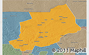 Political Panoramic Map of Felingue, semi-desaturated