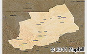 Satellite Panoramic Map of Felingue, darken
