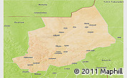 Satellite Panoramic Map of Felingue, physical outside