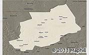 Shaded Relief Panoramic Map of Felingue, darken
