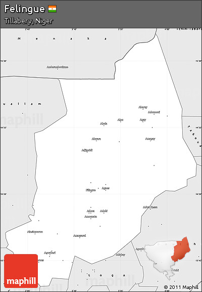 Silver Style Simple Map of Felingue