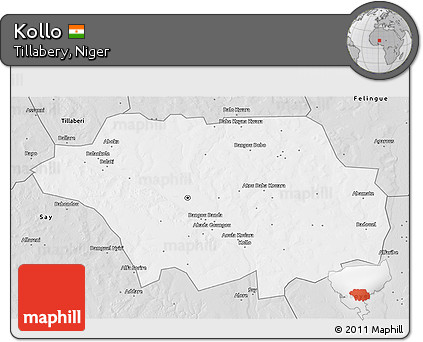 Silver Style 3D Map of Kollo