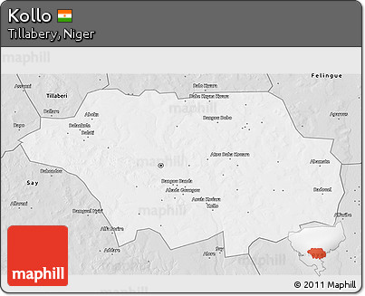 Silver Style 3D Map of Kollo
