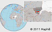 Gray Location Map of Kollo, highlighted country, highlighted parent region