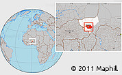 Gray Location Map of Kollo, highlighted parent region