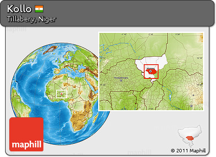 Physical Location Map of Kollo, highlighted parent region