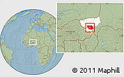 Savanna Style Location Map of Kollo, highlighted parent region, hill shading
