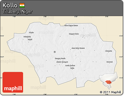 Classic Style Map of Kollo, single color outside