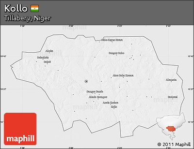Silver Style Map of Kollo, single color outside