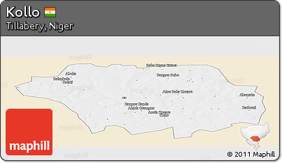 Classic Style Panoramic Map of Kollo, single color outside