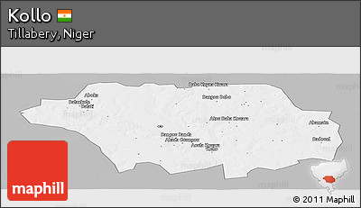 Gray Panoramic Map of Kollo, single color outside