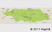 Physical Panoramic Map of Kollo, shaded relief outside