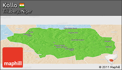 Political Panoramic Map of Kollo, lighten