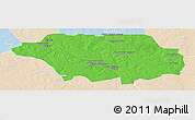 Political Panoramic Map of Kollo, lighten
