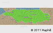 Political Panoramic Map of Kollo, semi-desaturated