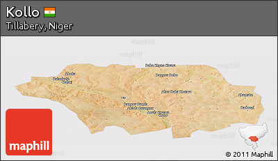 Satellite Panoramic Map of Kollo, cropped outside