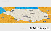 Shaded Relief Panoramic Map of Kollo, political outside