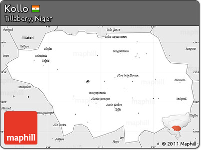 Silver Style Simple Map of Kollo