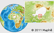 Physical Location Map of Magaria, highlighted country, within the entire country