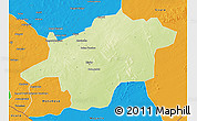 Physical 3D Map of Mirriah, political outside